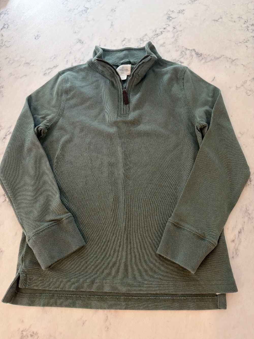 Crewcuts Kids Sage Green Quarter Zip Pullover